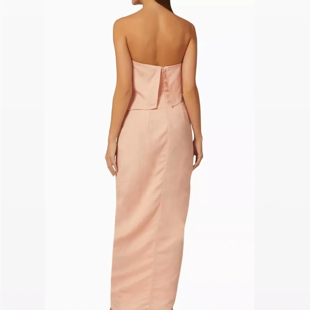 Rumer The Label Revolve Cascade Pink Midi Linen Blend Dress Size XS Retails $349 - Picture 2 of 13